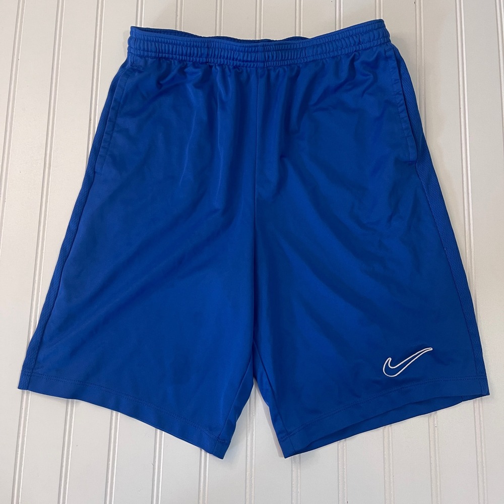 Nike Kids Dri-FIT Athletic Shorts Royal Blue Mesh Panel Pockets Boys XL